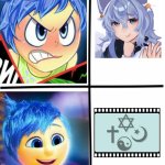 inside out joy hates bellathewolf and loves religions | image tagged in inside out joy hates and loves meme,inside out,inside out joy,religions,religion,bellathewolf | made w/ Imgflip meme maker