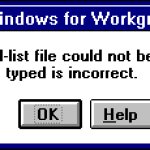 Windows 3.x password warning