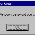 Windows 95 password warning