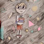 Nerdy schoolboy cartoon drawing meme