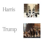 Harris wins by hook Orr crook meme