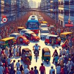 Imagine this:  Picture of a crowded street in Dhaka during peak