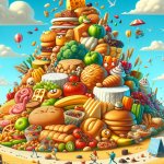 Montaña de comida