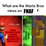 Was that the bite of ‘87 | FNAF; A GOOD FRANCHISE, THOUGH IT SLOWLY TURNED INTO A KIDS GAME WAIT WHERE IS LUIGI. *BITE OF ‘83 NOISES* | image tagged in mario bros views | made w/ Imgflip meme maker