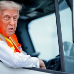 Trump driving garbage truck