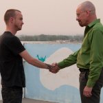 Handshake between Walter White (Heisenberg) and Jesse Pinkman