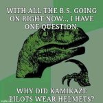 Kamikazes wear helmets? | image tagged in kamikaze,helmet,pilot,meme | made w/ Imgflip meme maker