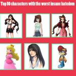 top 10 characters with the worst insane hatdom meme