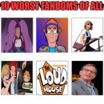 top 10 worst fandoms | TOP 10 WORST FANDOMS OF ALL TIME | image tagged in top 10 worst video game fandoms,top 10,awful,fortnite,garbage,bad memory | made w/ Imgflip meme maker