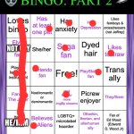 InvaderBethany Bingo: Part 2 | NOT GAY; HE/HIM | image tagged in invaderbethany bingo part 2 | made w/ Imgflip meme maker