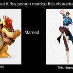 what if bowser married chun li | image tagged in what if character married this character,street fighter,mario,bowser,capcom,video games | made w/ Imgflip meme maker