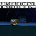 we all use to do this | RARE FOOTAGE OF A YOUNG ME AFTER I MADE THE HEROBRINE SPAWNER | image tagged in gifs,memes,funny,minecraft,boardroom meeting suggestion | made w/ Imgflip video-to-gif maker