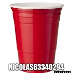 red solo cups | RED SOLO CUPS; NICOLAS63340294 | image tagged in red solo cup | made w/ Imgflip meme maker