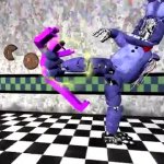 Withered Bonnie kicking Purple Guy GIF Template