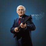 Dick Cheney with a shotgun