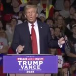 Trump blowing a mic stand GIF Template