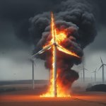 Windmill burning