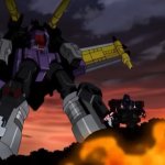 Giant Galvatron vs Small Optimus Prime meme