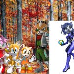 Sonic and Friends having a adventure in the fall forest | image tagged in fall forest background,crossover,star fox,sonic the hedgehog | made w/ Imgflip meme maker