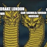 What a day for USC. | DRAKE LONDON; CALEB WILLIAMS; SAM DARNOLD/JORDAN ADDISON; AMON-RA ST.BROWN | image tagged in 4 headed dragons | made w/ Imgflip meme maker