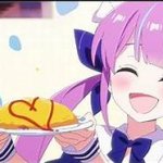 Minato Aqua holding a plate