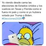 Homero simpson viendo elecciones de usa eeuu en celular