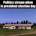 *preparing for hate comments* | Politics stream when is president election day | image tagged in gifs,politics | made w/ Imgflip video-to-gif maker