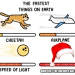 AAAAAAAA (don't let Mariah Carey defrost) | HOW FAST THE HOLIDAYS ARE GOING | image tagged in fastest thing possible | made w/ Imgflip meme maker