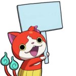 Jibanyan with a sign