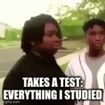 Relatable Right? | TAKES A TEST: EVERYTHING I STUDIED | image tagged in gifs,relateable | made w/ Imgflip video-to-gif maker