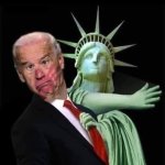 Lady liberty bitch slaps Biden