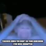 "that's no excuse" | TEACHERS WHEN YOU DIDN'T DO YOUR HOMEWORK 
(YOU WERE KIDNAPPED) | image tagged in gifs,monkeys | made w/ Imgflip video-to-gif maker