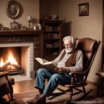 old man reading