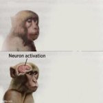 Monkey neuron activate