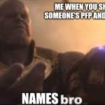 Nice profile picture, but who are we talking about? | ME WHEN YOU SHOW ME SOMEONE'S PFP AND NOT NAME; NAMES | image tagged in x bro,profile picture | made w/ Imgflip meme maker