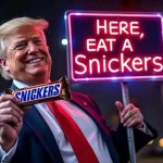 Trump eat a snickers