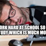 Training instead of studying | ME; "WORK HARD AT SCHOOL SO YOU CAN STUDY WHICH IS MUCH MORE FUN" | image tagged in study for ca | made w/ Imgflip meme maker