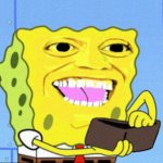 Spongebob holding wallet memes template