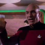 Captain Picard Holding Booze