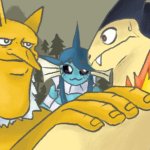 Typhlosion and Co Hand on shoulder guy