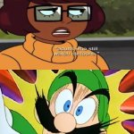 luigi reacts to mindy velma | image tagged in luigi reacts to blank,velma,scooby doo,hbo max,cartoon,funny memes | made w/ Imgflip meme maker