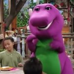 Barney loves peanut butter GIF Template