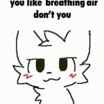 silly little air breather :3 | image tagged in b | made w/ Imgflip meme maker