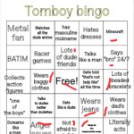 Nanami-Kento's Tomboy Bingo | image tagged in nanami-kento's tomboy bingo | made w/ Imgflip meme maker