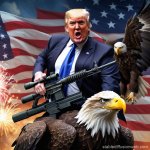 Trump with eagle rifle