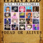 one piece wanted poster meme | 20 FEMALE CHARACTERS; 1 MILLION | image tagged in one piece,memes,20 minute adventure rick morty,characters,one million dollars,wanted poster | made w/ Imgflip meme maker