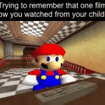 Either that or ask a group of people on Reddit. | Trying to remember that one film or show you watched from your childhood: | image tagged in gifs,mario,relatable | made w/ Imgflip video-to-gif maker