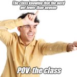 LOSER !!!! | The class knowing that the nerd 
got lower than anyone; POV: the class | image tagged in loser | made w/ Imgflip meme maker