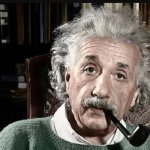 Einstein with a pipe