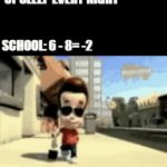 YOU MANIAC! | PEOPLE: YOU NEED 6 - 8 HOURS
 OF SLEEP EVERY NIGHT
 
 
SCHOOL: 6 - 8= -2 | image tagged in gifs,school,brain before sleep,homework | made w/ Imgflip video-to-gif maker